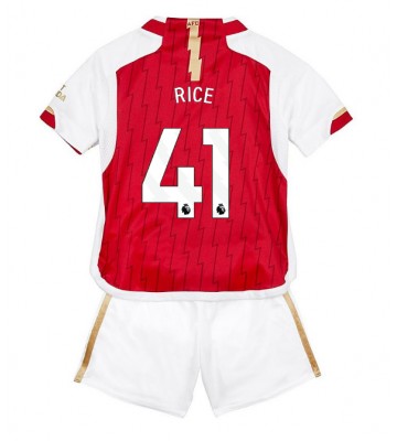Arsenal Declan Rice #41 Hjemmebanesæt Børn 2023-24 Kort ærmer (+ korte bukser)